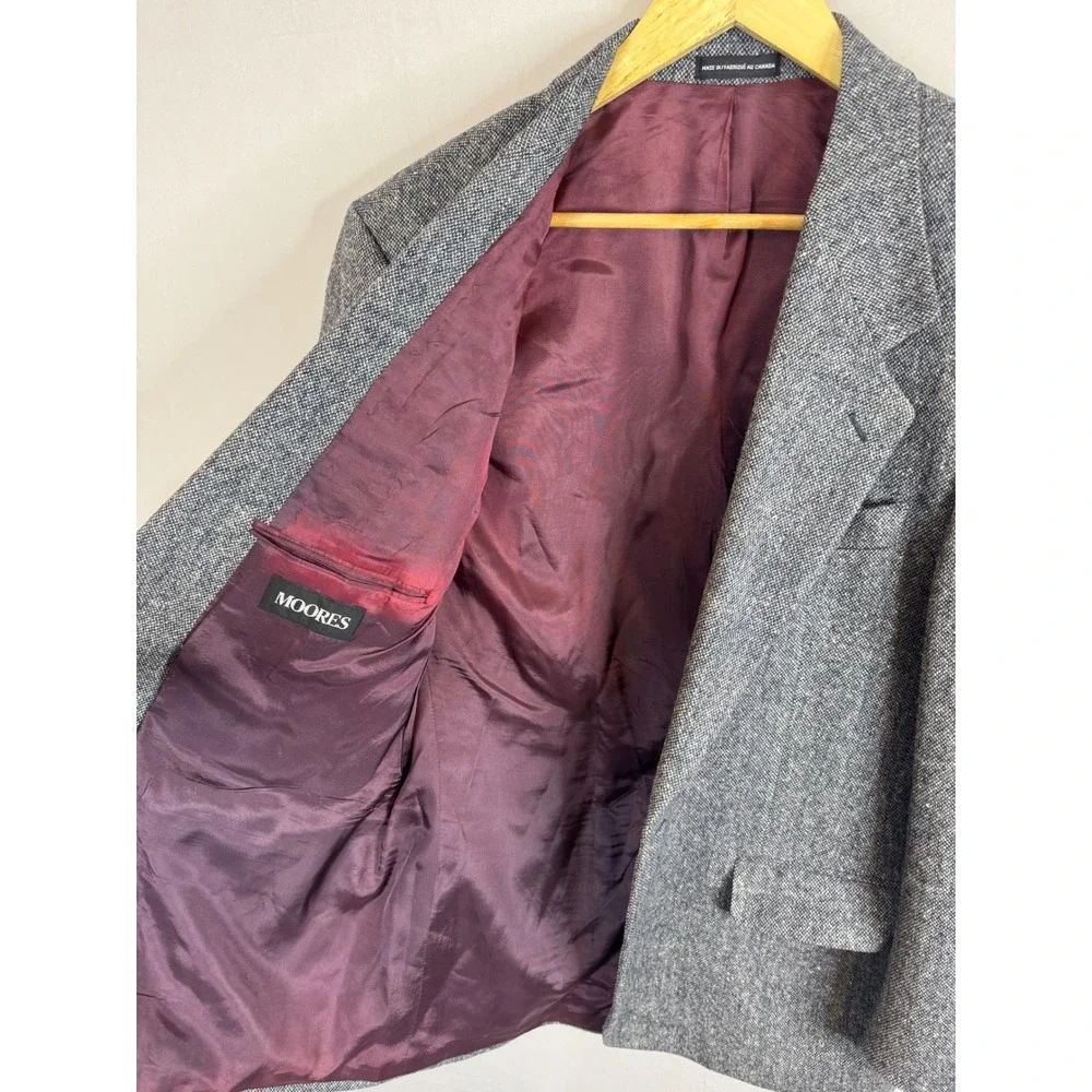Magee Donegal Tweed Mens Grey‎ Wool Blazer Sport Coat 42 Reg Woven in Ireland